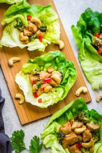 Cashew Chicken Lettuce Wraps