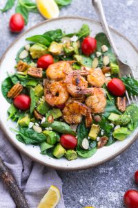 Spinach Avocado Shrimp Salad