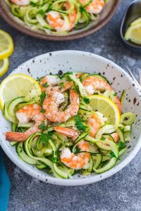 Lemon Garlic Shrimp with Zucchini Noodles