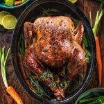 Low Carb Garlic Butter Roast Turkey in a Pan